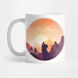 Cat watching sunset Mug